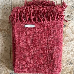 Red pink pottery barn  Textured Throw Blanket